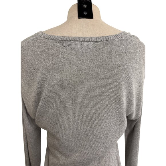 Vintage The Limited Silver Top V-Neck Sweater Small Gray Rayon/Nylon - Picture 9 of 12